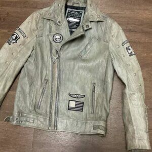 AFFLICTION BLACK PREMIUM “American Customs” LEATHER JACKET - Size "SMALL" - NEW